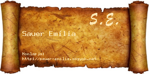 Sauer Emília névjegykártya